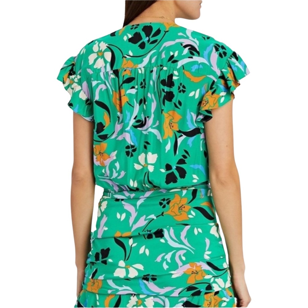 VERONICA BEARD Green printed dress, Size: 2 - Picture 3 of 10